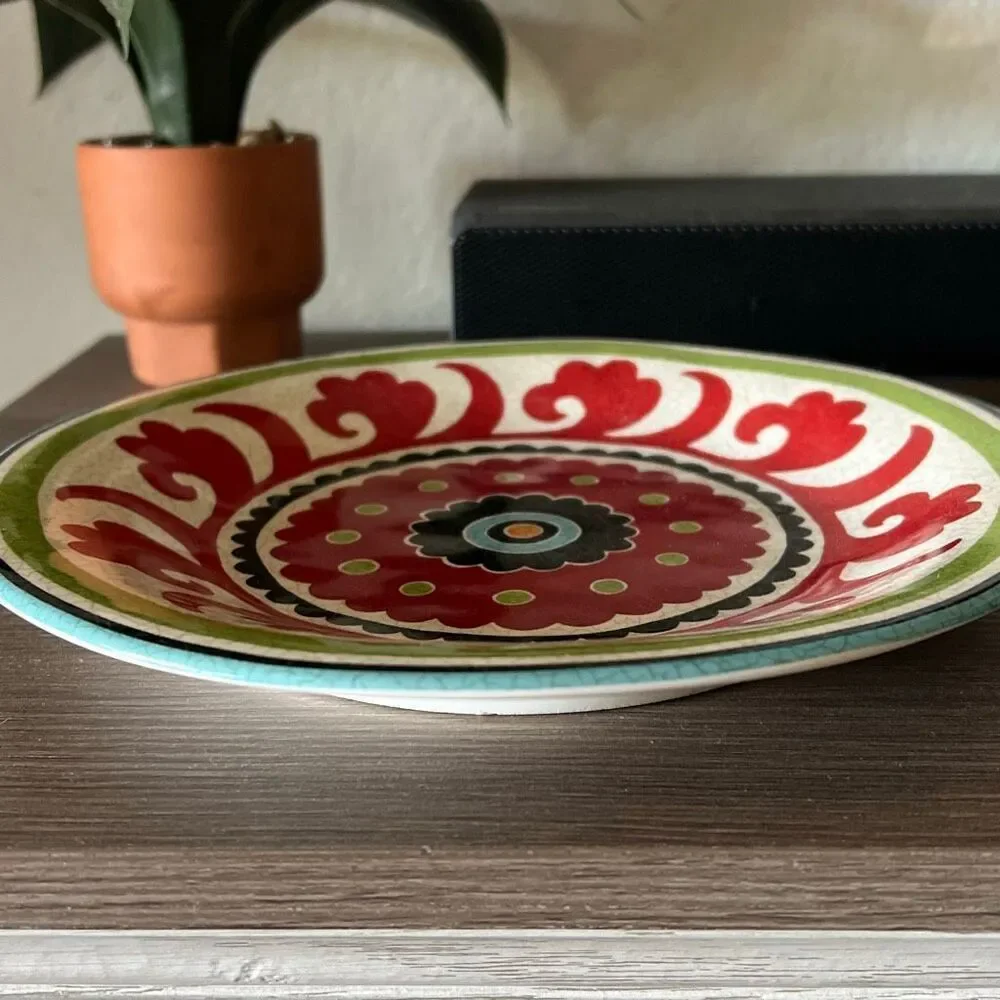 Pier 1 imports Suzani Medallion porcelain desert / salad plate 9”